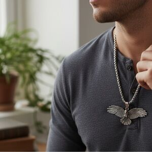 Gorgeous alloy  soaring eagle necklace! Unisex